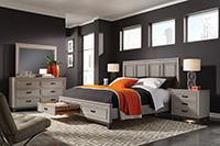 Hyde Park Storage Cal King Panel Bed (Gray)