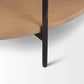 Larkin Marble Top w/ Brown Wood Shelf Round Coffee Table