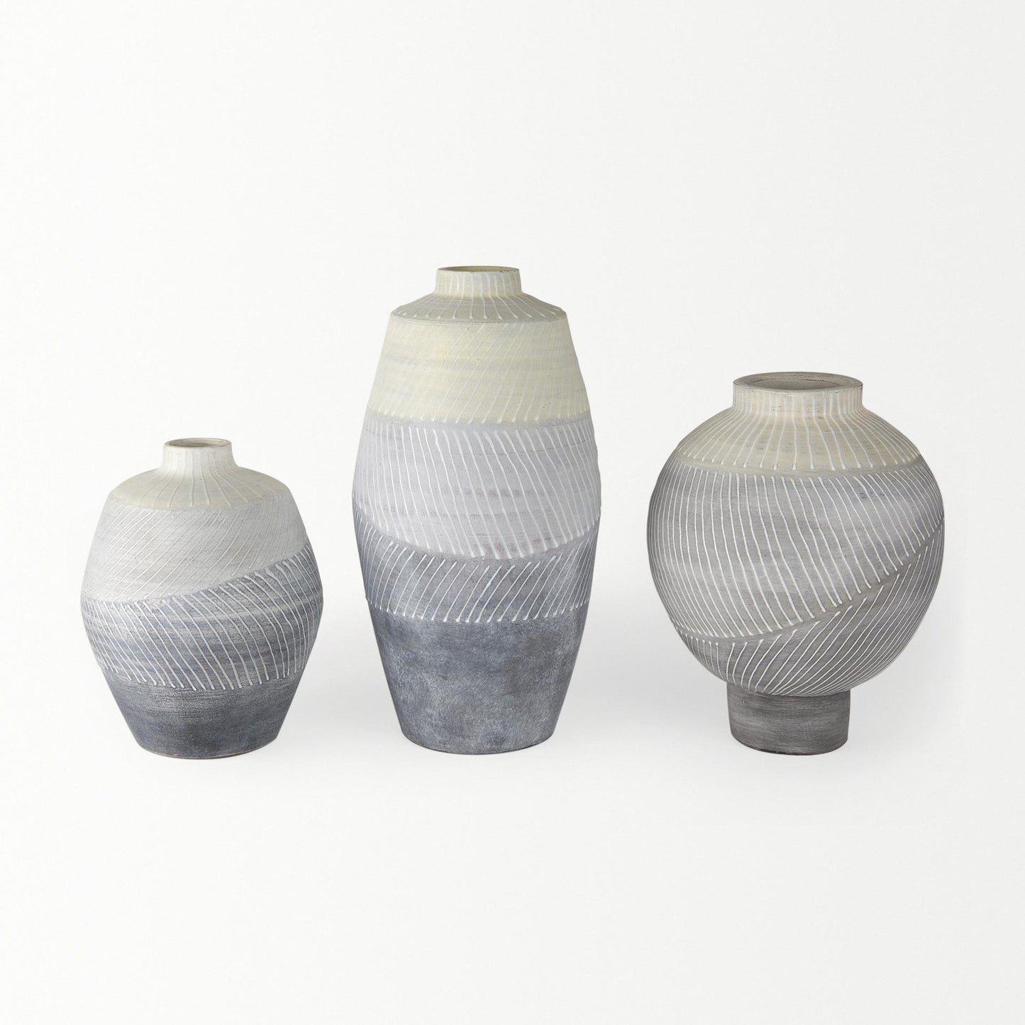 Blume 16.5H Off-White w/ Gray Textured Vase