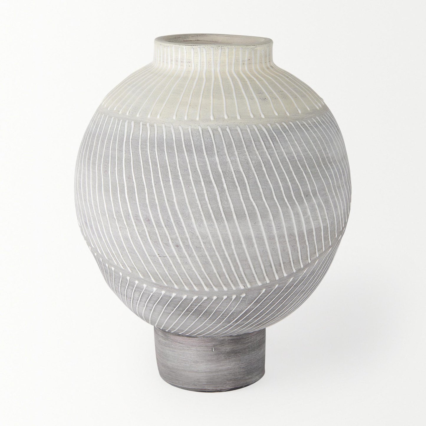Blume 12.5H Off-White w/ Gray Textured Vase