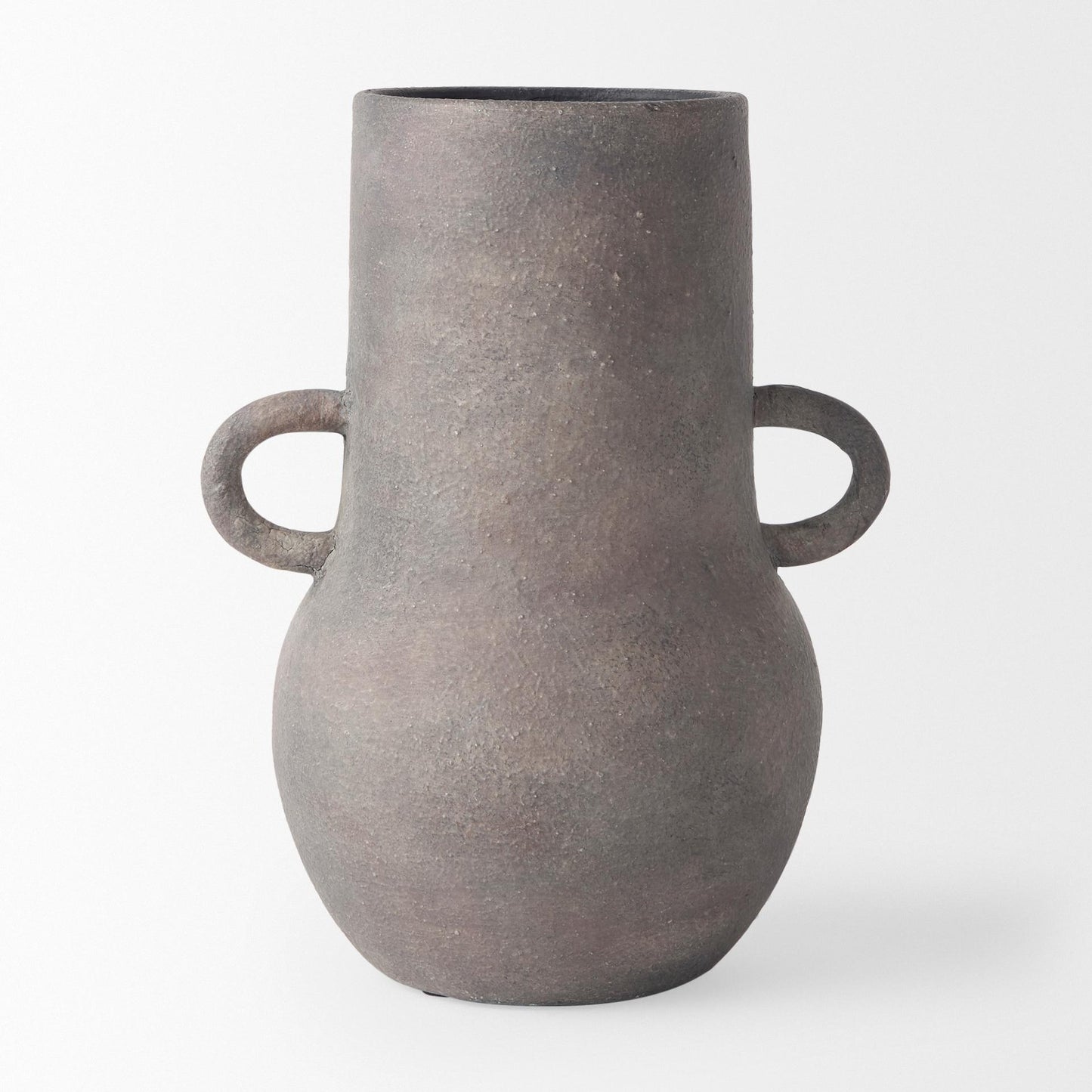 Armani 10.4H Brown-Gray Double Ear Ceramic Vase