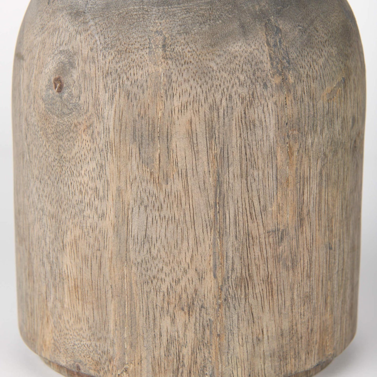 Knox Short Gray-Wash Wood Decorative Object