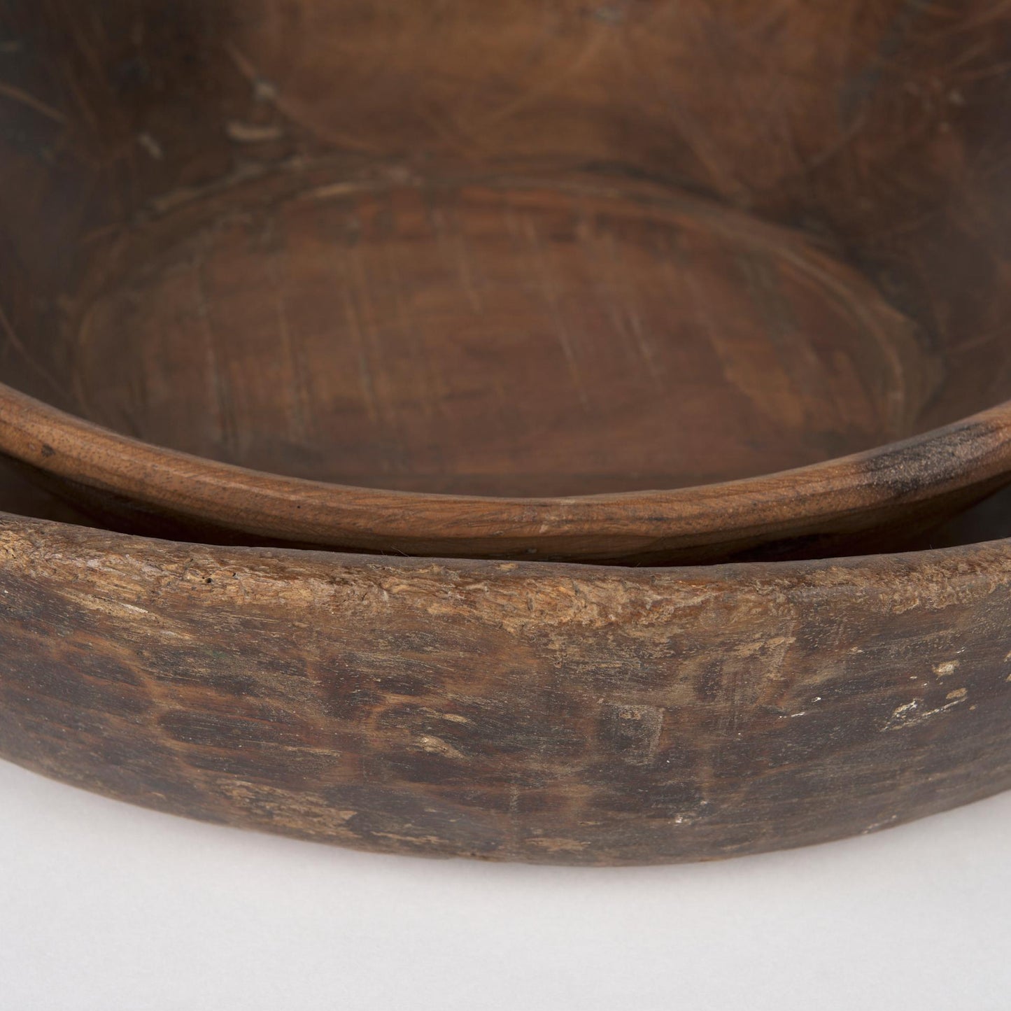 Nikita Set of 2 Large Medium Brown Reclaimed Wood Bowls