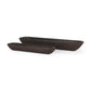Athena Set of 2 Extra Large Black-Brown Reclaimed Wood Trays