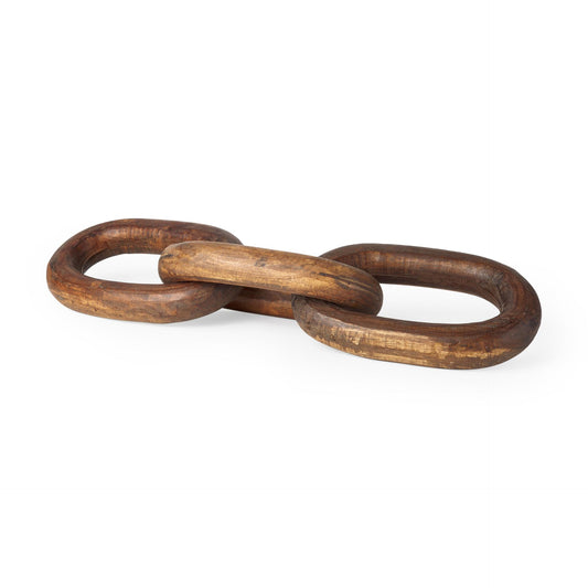 Tayla Large Medium Brown Wood Chain Link