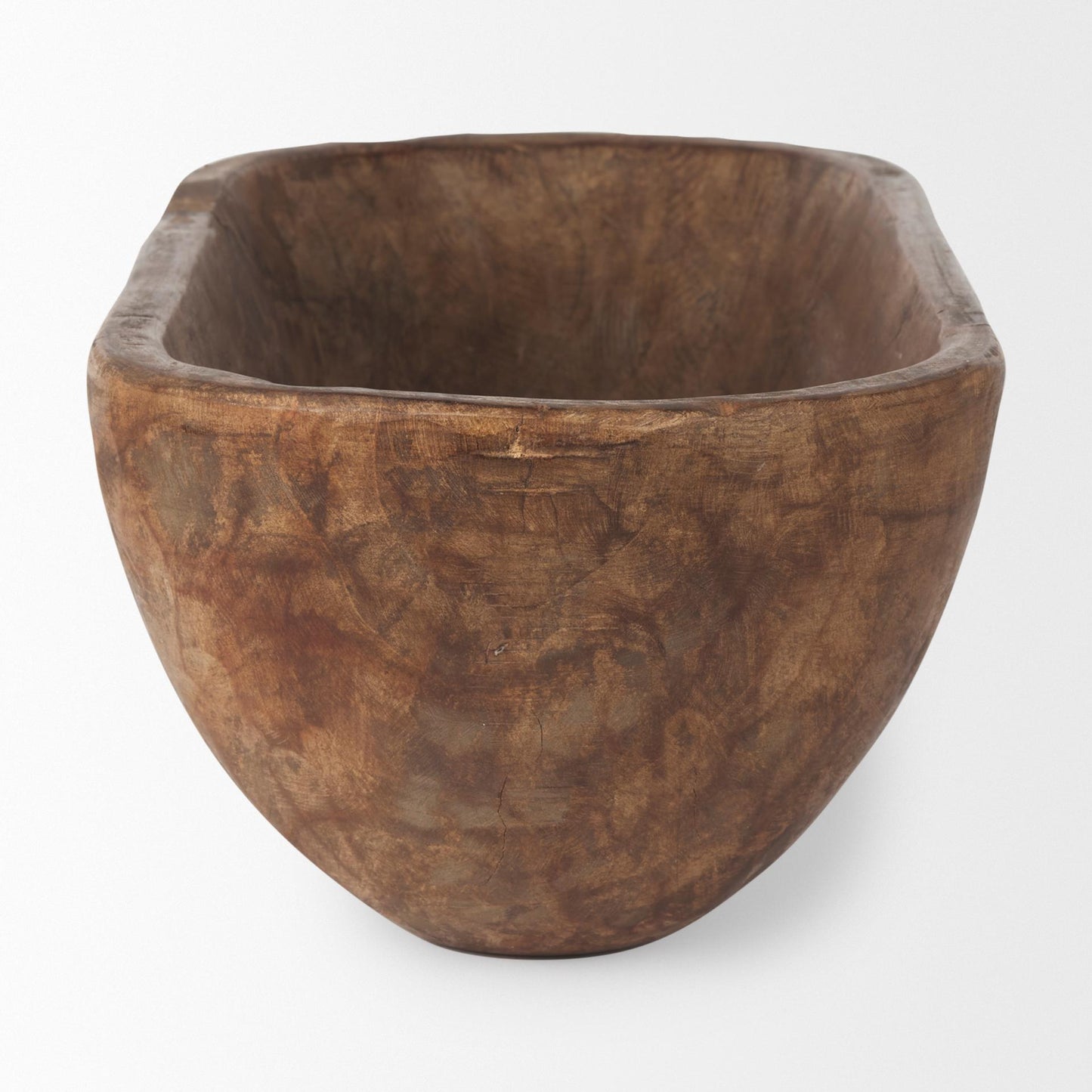 Athena Extra Large Oblong Medium Brown Reclaimed Wood Bowl