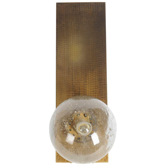 Dalby 10x22 Brass Toned Metal Glass Globe Wall Sconce