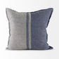Aubrielle 20L x 20W Gray and Blue Fabric Color Blocked Decorative Pillow Cover
