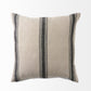 Hattie 20L x 20W Beige and Black Fabric Striped Decorative Pillow Cover