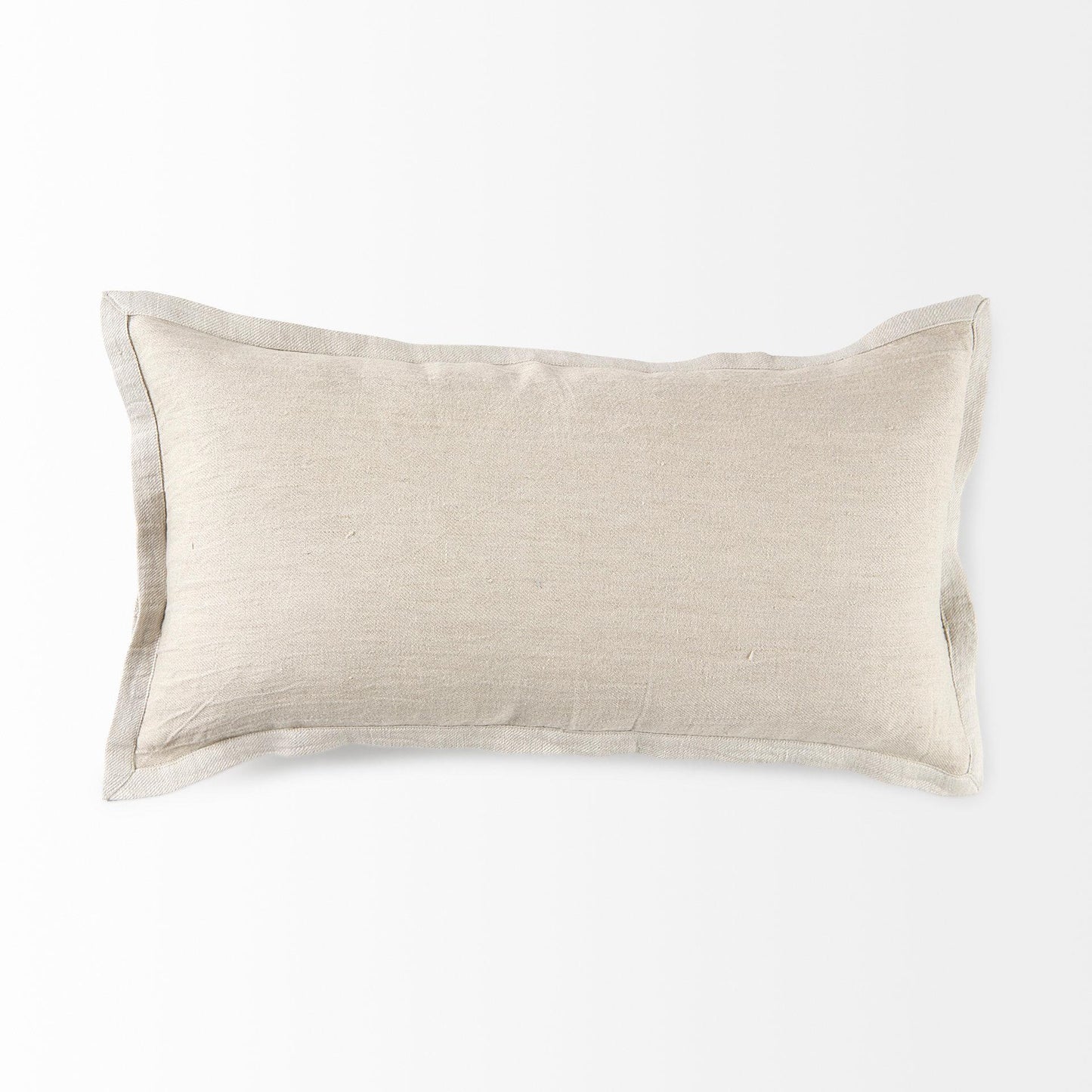 Mae 14L x 26W Beige Fabric Decorative Pillow Cover
