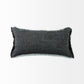 Malia 14L x 26W Black and Teal Fabric Fringed Decorative Pillow Cover