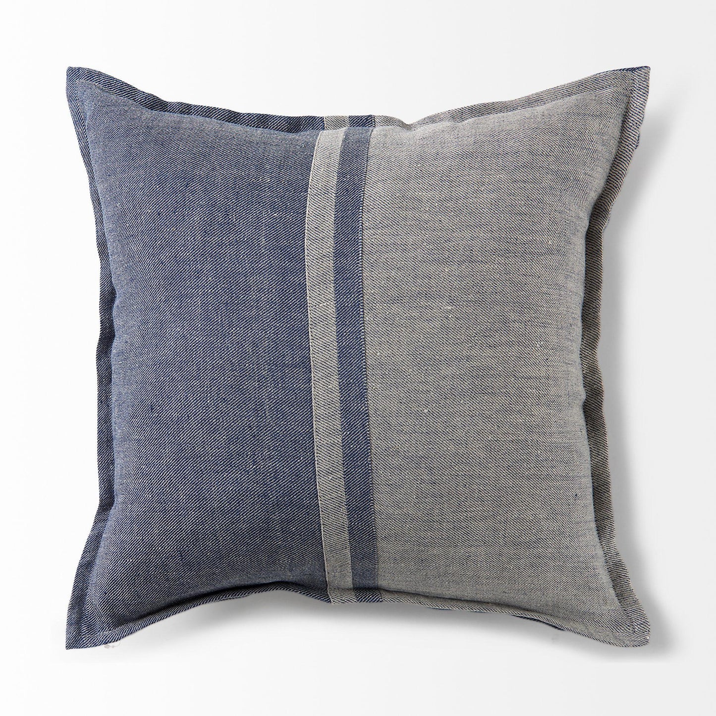 Aubrielle 20L x 20W Gray and Blue Fabric Color Blocked Decorative Pillow Cover