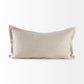 Mae 14L x 26W Beige Fabric Decorative Pillow Cover