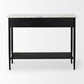 Amika White Marble Top Black Metal Base Console Table