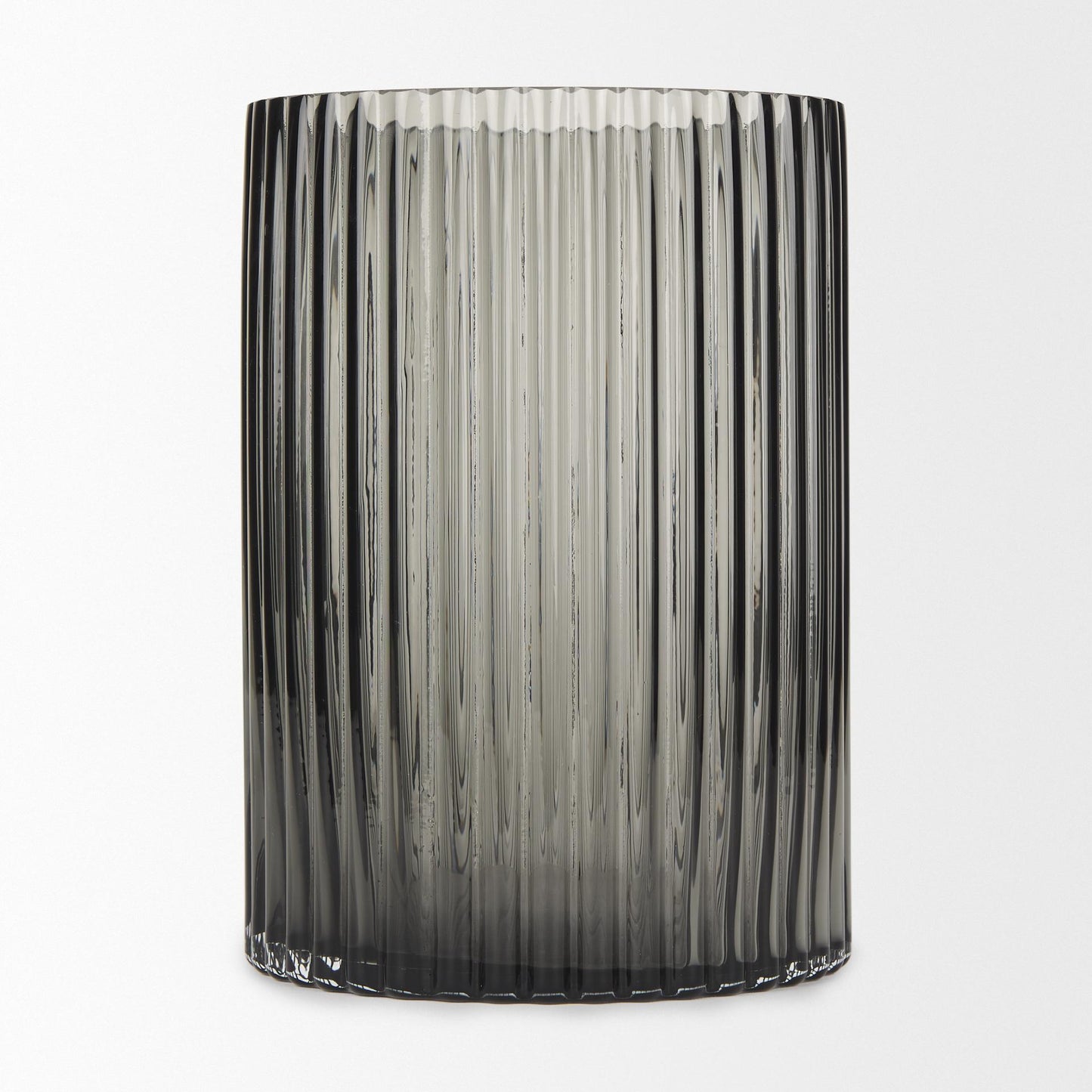 Dawn Short Smokey Black Glass Vase