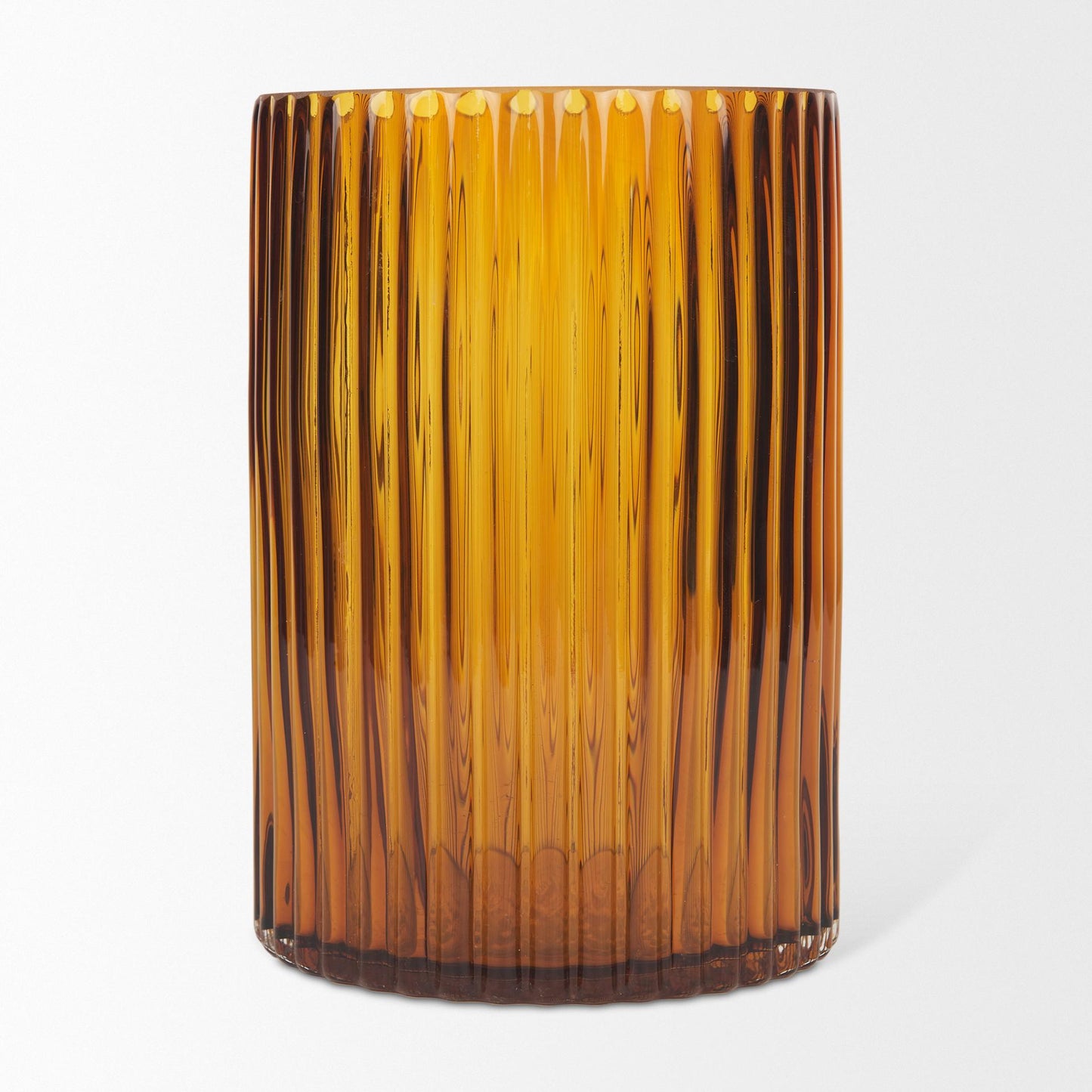 Dawn Short Amber Glass Vase